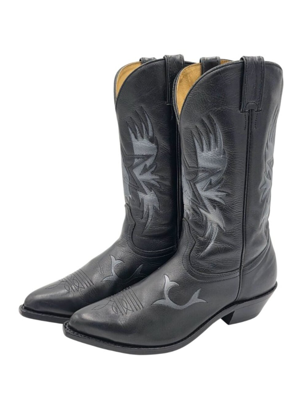 Boulet Mens Size 9.5EE Wide Black Silver Leather Cowboy Western Boots Canada CBC - Picture 4 of 16